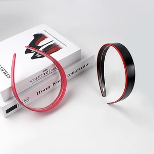 Lot de serre-têtes en acétate avec larges bandes magenta et noires et dents antidérapantes