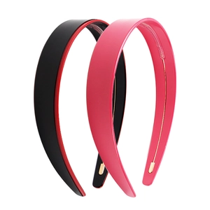 Serre-têtes tendance en acétate de 2,3 cm en noir-rouge et rose avec dents antidérapantes