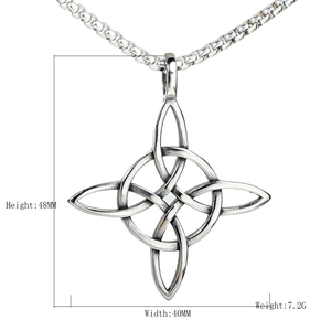 Vintage Viking Celtic Knot silver pendant necklace with dimensions and weight specs