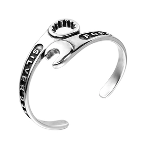 Retro 925 sterling zilveren moersleutel armband voor heren in industriële vintage stijl