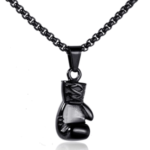 Vintage Stainless Steel Boxing Glove Pendant Necklace Fashion Fitness Punk Jewelry Gift Pendant Only (Without Chain)