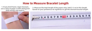 Wrist measurement guide showing how to measure size for leather bracelets using a ruler