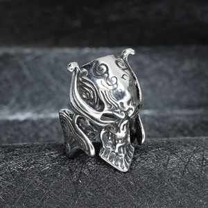 Bague crâne de Pharaon punk vintage pour homme, acier inoxydable gothique gravé