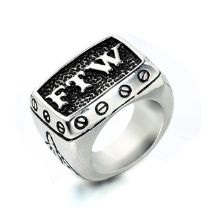 Anello a Sigillo Punk Biker FTW da Uomo in Acciaio Inossidabile Rettangolare Gotico con Mano di Scheletro e Vite Gioielli Moda Rock