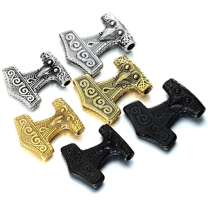 Colgante Vikingo Martillo de Thor Mjölnir de Acero Inoxidable Joyería Retro Mitología Nórdica Para Hombres Mujeres Solo Colgante Sin Cadena