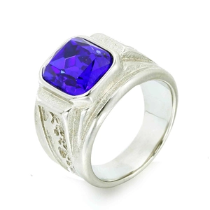 Bague dragon vintage en acier inoxydable pour homme avec pierre violette carrée gravée
