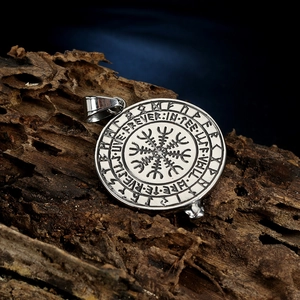Collar con colgante de brújula vikinga Vegvisir de acero inoxidable para hombre, estilo retro