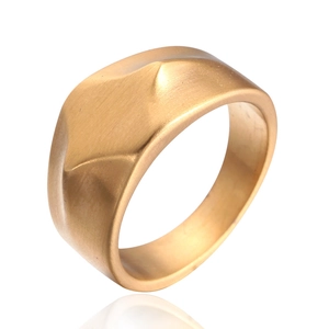Bague Géométrique Personnalisée en Acier Inoxydable Style Punk Occidental Brossé Poli Bande Large Unisexe Bijoux de Doigt