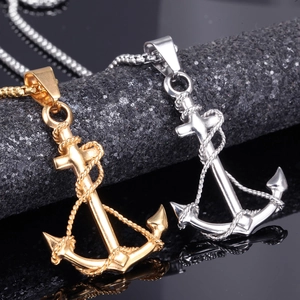 Ciondolo Ancora Nautica in Acciaio Inossidabile Vintage Solo Senza Catena Per Uomo Donna Accessorio Gioielli Moda Oro Argento
