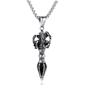 Vintage Stainless Steel Ganesha Vajra Pendant Only Without Chain Religious Polished Necklace Accessory For Men Women