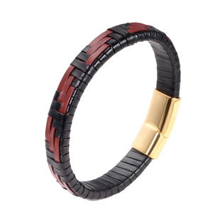 Herren Geflochtenes Leder Armband Mit Edelstahl Magnetverschluss Handgewebt Mehrlagig Cord Armreif Business Casual Handgelenk Schmuck