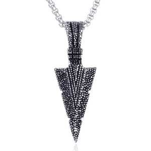 Pendentif Pointe de Flèche en Acier Inoxydable Vintage Punk Hip Hop Bijoux pour Hommes Pendentif Uniquement Sans Chaîne Argent