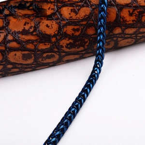 Titanium steel keel chain necklace for men featuring vibrant electroplated blue finish