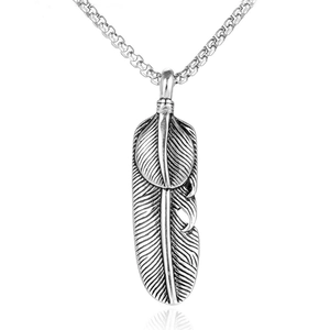 Vintage Stainless Steel Feather Pendant Only Without Chain Hip Hop Punk Style Jewelry For Men Women Daily Accessory