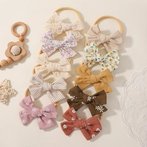 Baby Bow Headbands Variety Pack Elastic Soft Nylon Hair Bands For Newborn Infant Toddler Girls Bowknot Hair Accessories