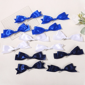 Lot de Barrettes à Cheveux Nœud en Satin Doux pour Filles Couleur Unie Rubans en Polyester Pinces Bec de Canard Accessoires Cheveux Princesse