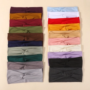 Bandeaux croisés larges et élastiques pour femmes en vingt couleurs Morandi pour le sport