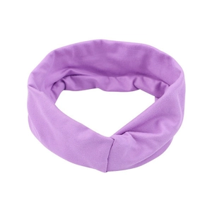 Bandeau croisé violet en maille élastique pour le sport et les soins du visage