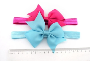 Baby-Stirnbänder mit Schleife in Rosa und Blau aus Ripsband mit elastischem Band, 10cm