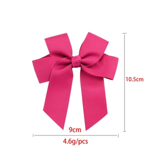 Handmade rose red grosgrain ribbon hair bow for girls, size 10.5cm by 9cm accessory
