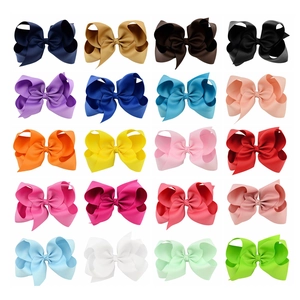 Lot de 20 barrettes à cheveux avec nœuds en ruban gros-grain pour filles en couleurs variées
