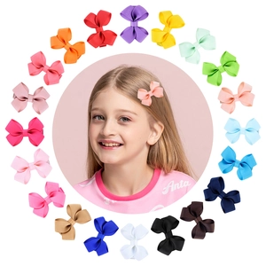 Barrettes à Cheveux Nœud Papillon en Gros-Grain Faites à la Main pour Filles Couleur Contrastée Pinces Croco Plaid Accessoires Cheveux Bébé