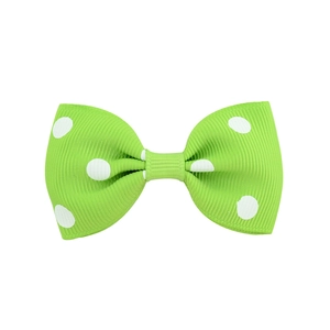 Barrette à cheveux verte à pois pour enfants en ruban gros-grain de haute qualité