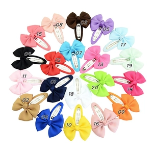 Detailed top view of 20 colors grosgrain ribbon bow clips for kids hair accessories