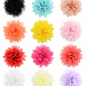 Barrettes fleurs en mousseline pour enfants, 12 couleurs, design pétale élégant