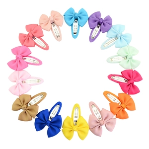 Kids Grosgrain Ribbon Bow Hair Clips Handmade Polyester Metal BB Clips Colorful Toddler Girls Daily Hair Accessories