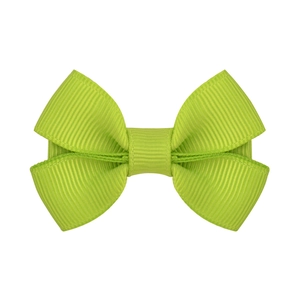 Fiocco per capelli neon verde in nastro grosgrain per neonati, fermaglio 5cm per bambini