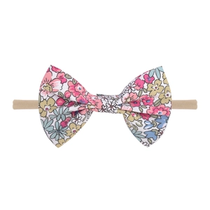 Bandeau bébé avec nœud floral et ruban élastique doux en nylon pour nouveau-nés