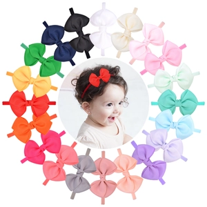 Bandeau à Nœud pour Bébé en Ruban Gros-Grain Polyester Bandeau en Nylon Élastique Doux pour Petites Filles Accessoires de Cheveux