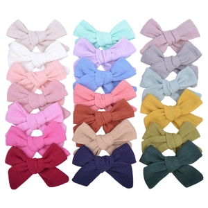 Pince à Cheveux Crocodile avec Nœud en Tissu Fait à la Main pour Filles Barrette Nœud en Ruban Couleur Unie Accessoires Quotidiens