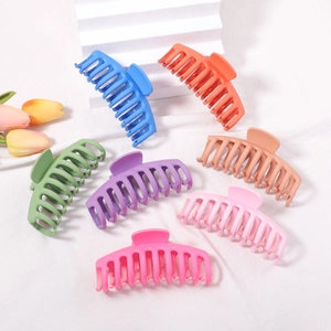 Elegant large matte claw clips in Morandi colors for thick hair hair styling
