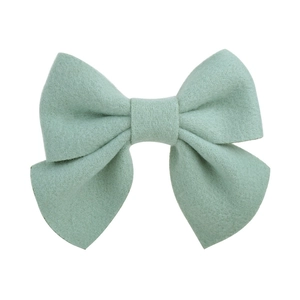 Barrette à cheveux nœud en feutre coton vert menthe pour filles au style minimaliste