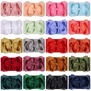 Bandeau en Nylon Élastique pour Bébé Fille Avec Grand Nœud en Ruban de Gros Grain Couleur Macaron Accessoires Cheveux