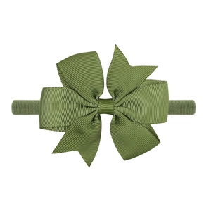 Fascia per neonati verde militare stile Morandi con fiocco e nylon senza cuciture elastico