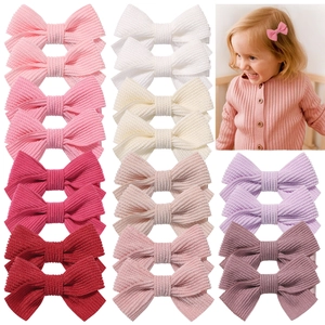 Corduroy Ribbon Bow Hair Clip Set For Baby Girls Toddlers Handmade Butterfly Hairpins Kids Fabric Hair Accessories Gift