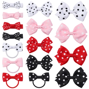 Lot de 15 barrettes et chouchous à pois pour filles avec divers coloris assortis