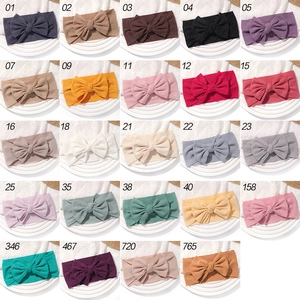 Bandeaux bébé en maille côtelée avec nœud papillon en 24 couleurs de bonbons