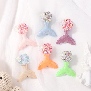 Handmade Mermaid Tail Hair Clips For Kids Girls With Artificial Pearls Shells Sequins Sweet Sea Theme Side Clips Hair Accessories