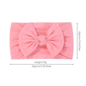 Fascia per neonati in nylon rosa con grande fiocco e misure precise delle dimensioni
