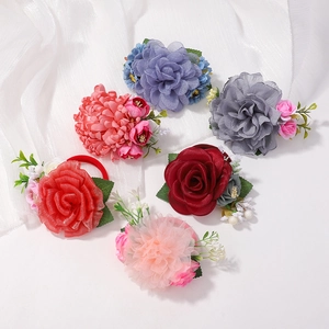 Fascia per Capelli a Fiori di Rosa Artificiale per Neonata Fascia Elastica in Nylon Accessori per Capelli Floreali per Neonati Servizio Fotografico