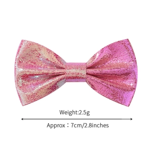 Barrette à cheveux nœud rose pailleté pour filles, accessoire de cheveux brillant de 7cm