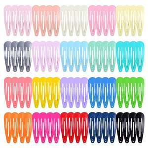 Minimalist Colorful Metal Snap Hair Clips For Women Kids Water Drop Shape Lacquer Drip Oil BB Clips Everyday Hair Styling