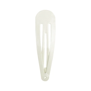 Classic creamy white matte teardrop metal snap hair clip for minimalist daily hair styling