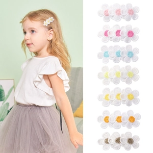 Pinces à Cheveux Mignonnes Brodées Marguerite Fleur de Soleil pour Enfants Style Frais Tissu Floral BB Clips Accessoires Cheveux Filles