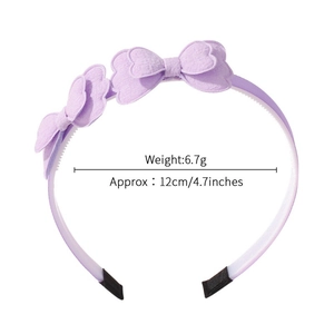 Light purple multi-layered butterfly bow headband for girls with 4.7-inch diameter