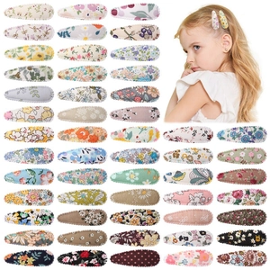 Barrettes Clic-Clac En Tissu Imprimé Floral Pour Enfants Filles Accessoires De Coiffure BB Clips Faits À La Main Quotidien